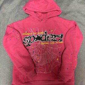 Spider Worldwide Pink Hoodie Men’s Size Large Graphic Streetwear Pullover